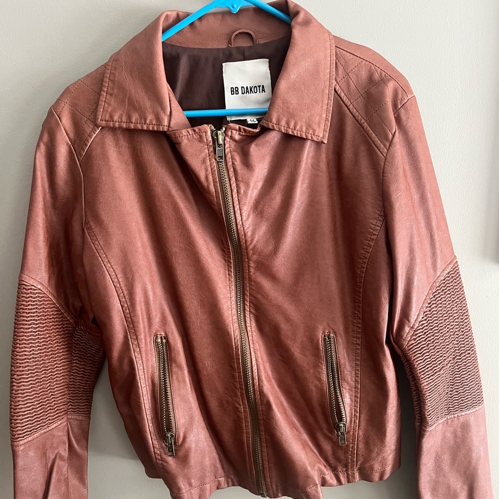 BB Dakota brown faux leather jacket medium